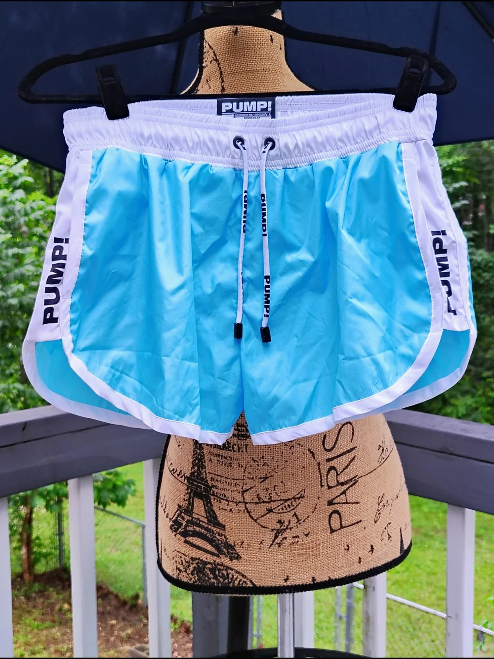 PUMP! Men’s Light Blue Athletic Swim Trunks Pump style 13002